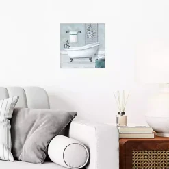 Kirklands Home Blue Bathroom Canvas Art Print New