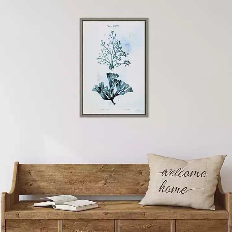 Kirklands Home Blue Bay Coral Framed Canvas Art Print Clearance