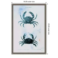 Kirklands Home Blue Bay Crabs Framed Canvas Art Print New
