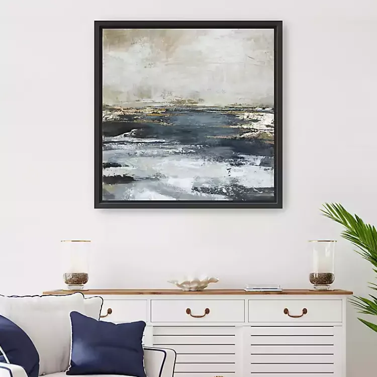 Kirklands Home Blue Bay Framed Canvas Art Print, 30x30 in. New