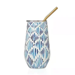 Kirklands Home Bay Ikat Insulated Wine Tumbler Blue