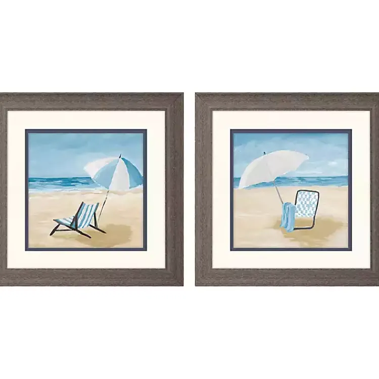 Kirklands Home Blue Beach Framed Art Prints, Set of 2 Outlet