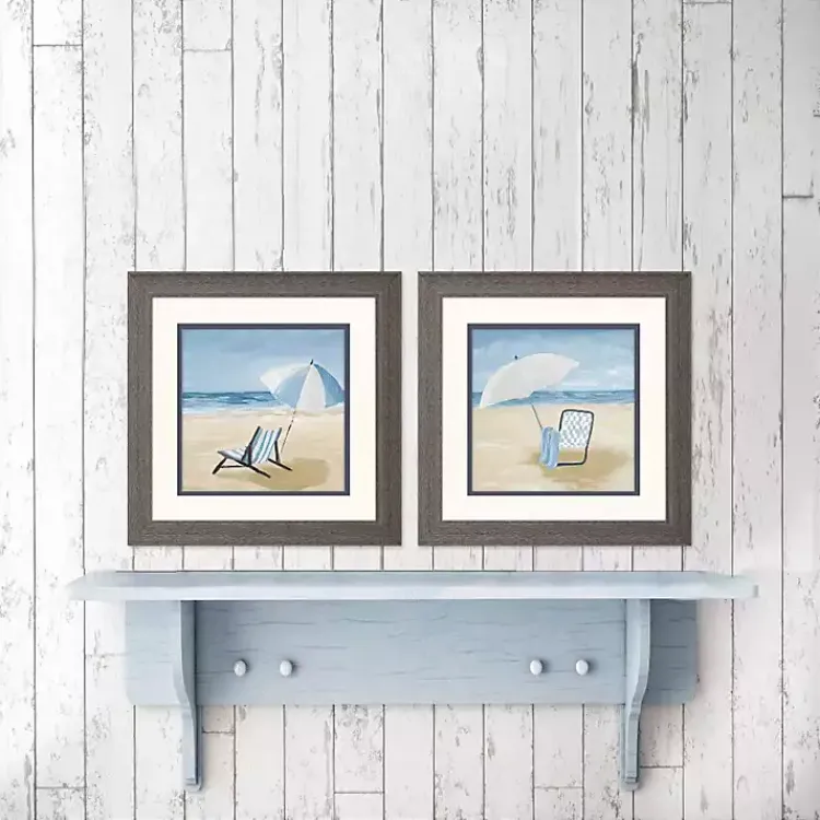 Kirklands Home Blue Beach Framed Art Prints, Set of 2 Outlet