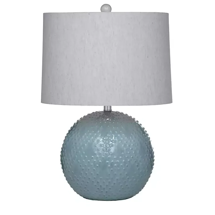 Kirklands Home Blue Beaded Globe Table Lamp Gray Clearance