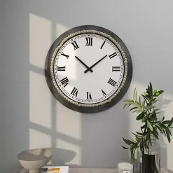 Kirklands Home Blue Beaded Roman Numeral Clock Clearance