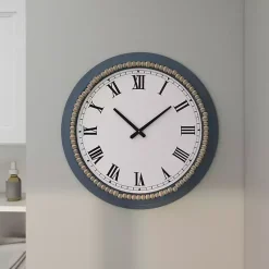 Kirklands Home Blue Beaded Roman Numeral Clock Clearance