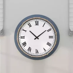 Kirklands Home Blue Beaded Roman Numeral Clock Clearance