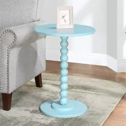 Kirklands Home Beaded Spindle Accent Table Blue Hot