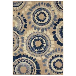 Kirklands Home Blue Bliss Bay Outdoor Area Rug, 7x10 New