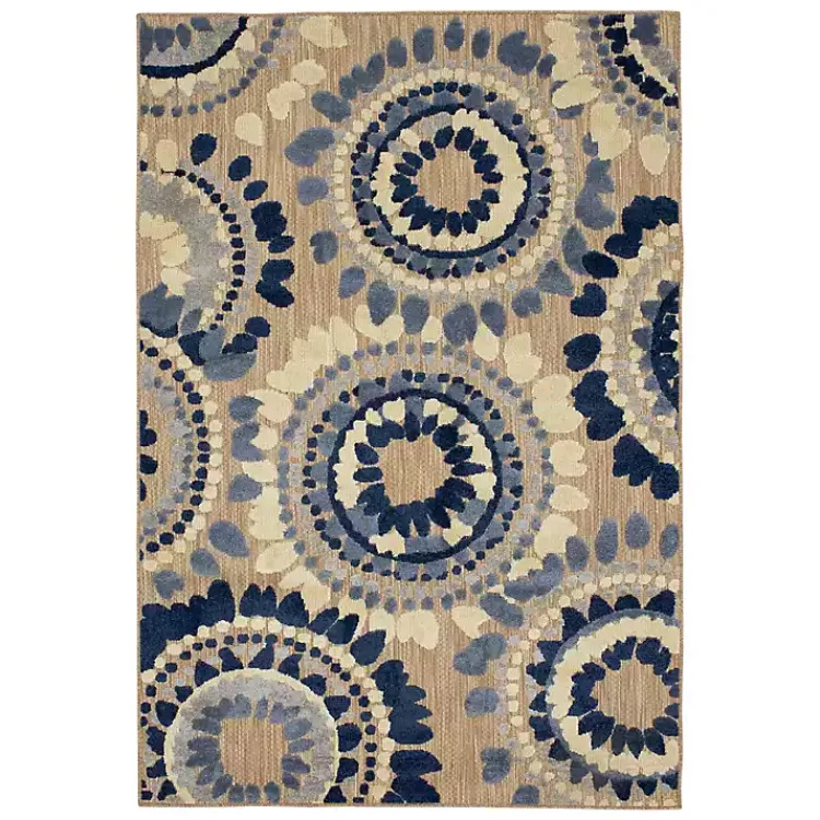 Kirklands Home Blue Bliss Bay Outdoor Area Rug, 7x10 New