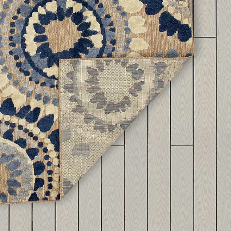 Kirklands Home Blue Bliss Bay Outdoor Area Rug, 7x10 New