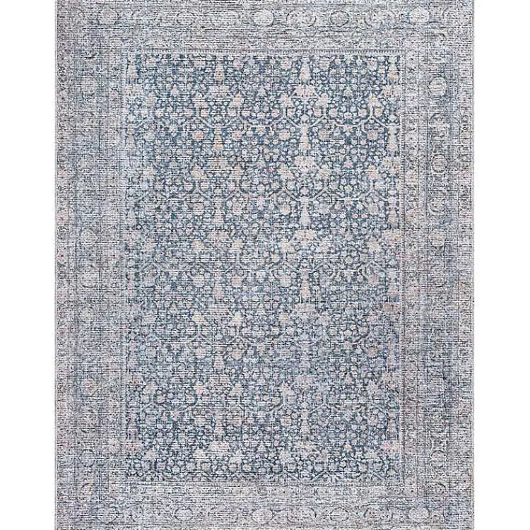 Kirklands Home Boho Lorelai Washable Area Rug, 7x10 Blue Clearance