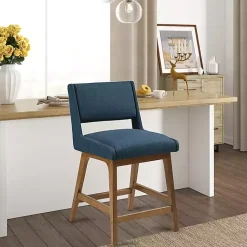Kirklands Home Boomerang Modern Counter Stool Blue Outlet