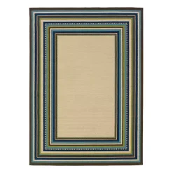 Kirklands Home Blue Bordered Capetown Area Rug, 5x7 Outlet