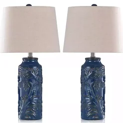 Kirklands Home Blue Boical Mayfield Table Lamps, Set of 2 Tan Clearance