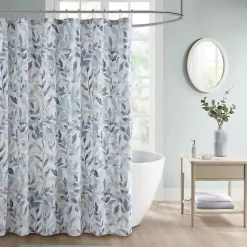 Kirklands Home Blue Botanical Microfiber Shower Curtain Best