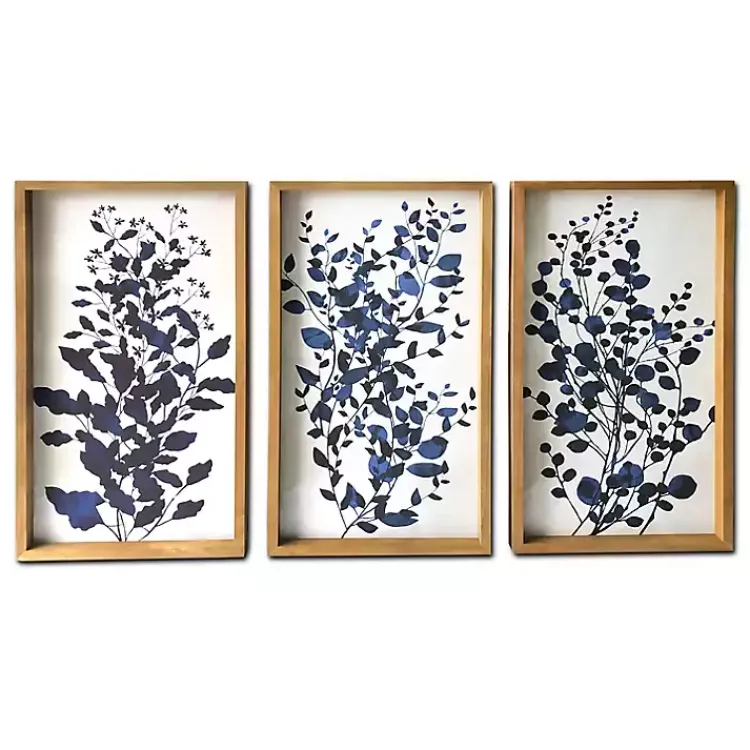 Kirklands Home Blue Branches Framed Canvas Art Prints, Set of 3 Online