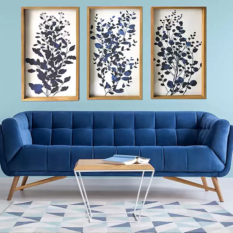Kirklands Home Blue Branches Framed Canvas Art Prints, Set of 3 Online