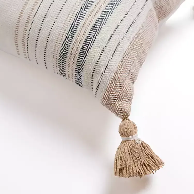 Pillows>Kirklands Home Blue Breezy Stripes Lumbar Pillow