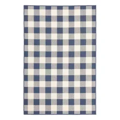 Kirklands Home Buffalo Check Outdoor Accent Rug, 2x3 Blue Discount