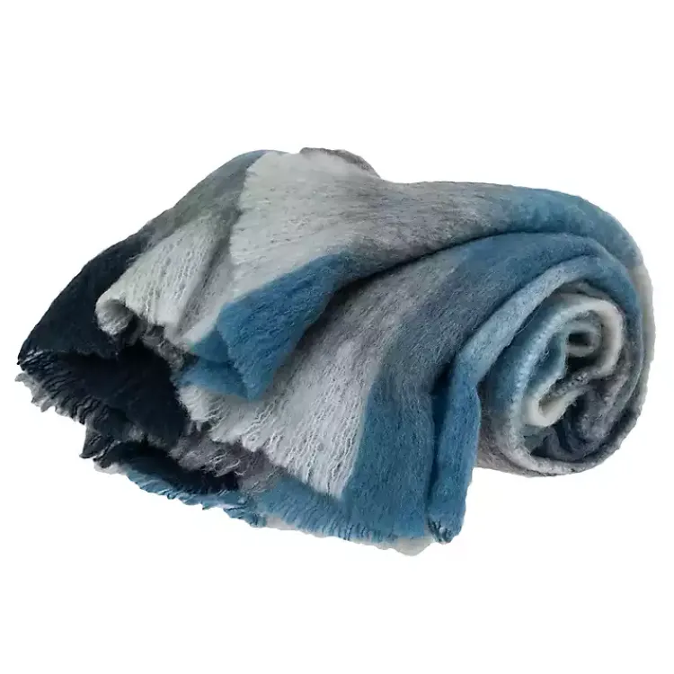 Blankets & Throws>Kirklands Home Blue Buffalo Check Wool Handloomed Throw