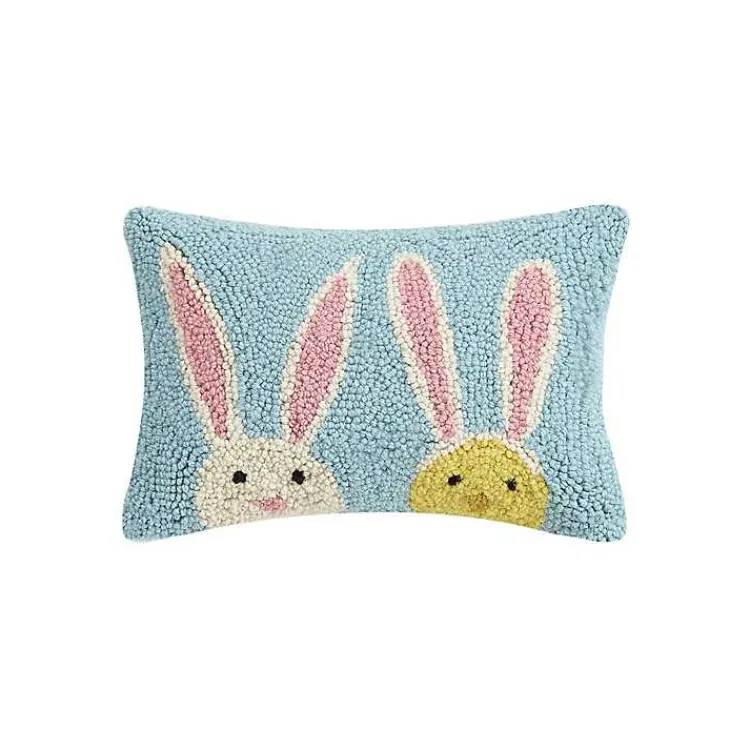Easter Decorations>Kirklands Home Bunny and Chick Lumbar Pillow Blue