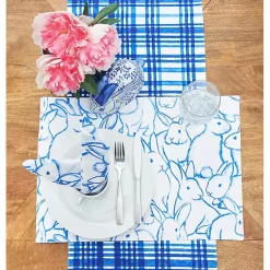 Easter Decorations>Kirklands Home Blue Bunny Outline Placemats, Set of 6
