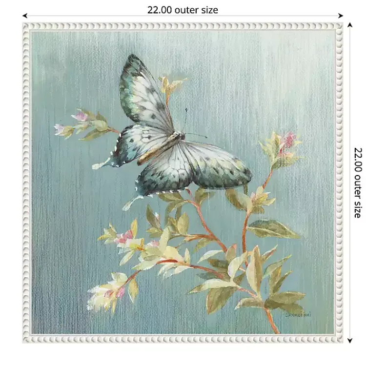 Kirklands Home Blue Butterfly Framed Canvas Art Print Discount