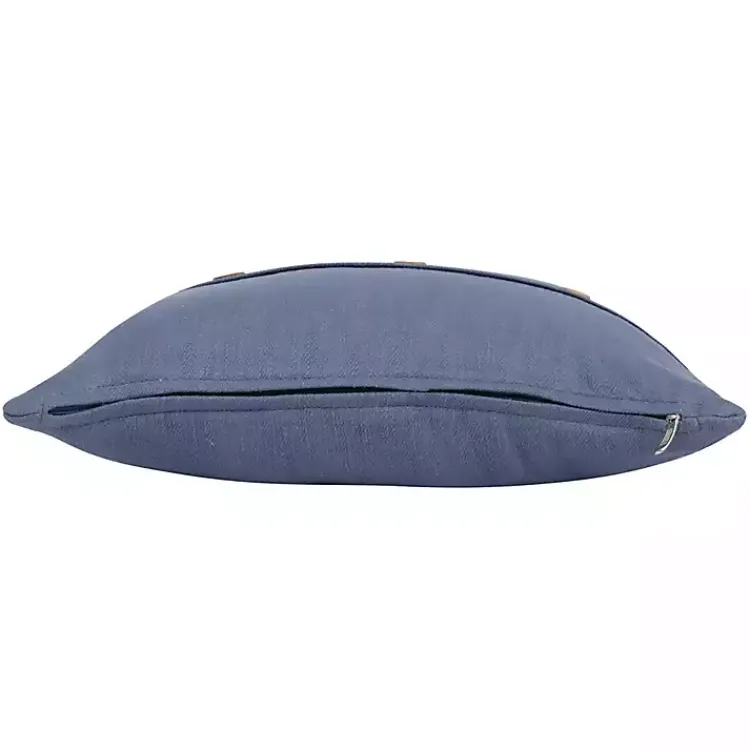 Pillows>Kirklands Home Buttoned Throw Pillow Blue