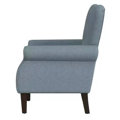 Kirklands Home Button-Tufted Rolled Arm Accent Chair Blue