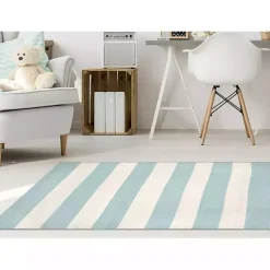 Kirklands Home Blue Cabana Stripe Indoor/Outdoor Area Rug, 7x9 Hot