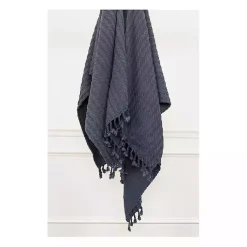 Blankets & Throws>Kirklands Home Cable Knit Tassel Throw Blue