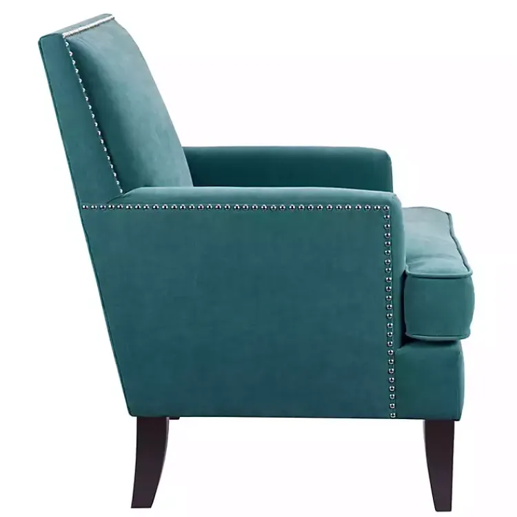 Kirklands Home Carlton Accent Chair with Nailhead Trim Blue Outlet
