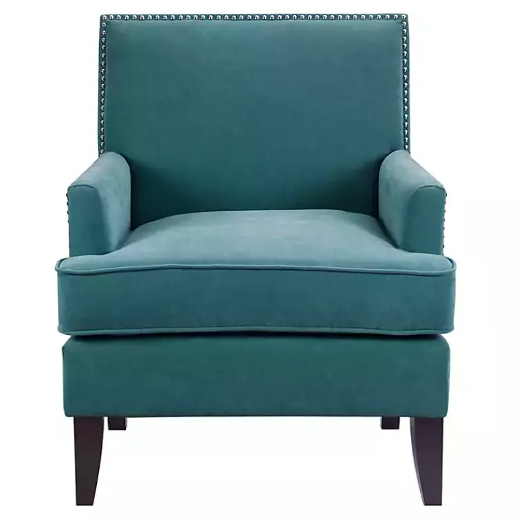 Kirklands Home Carlton Accent Chair with Nailhead Trim Blue Outlet