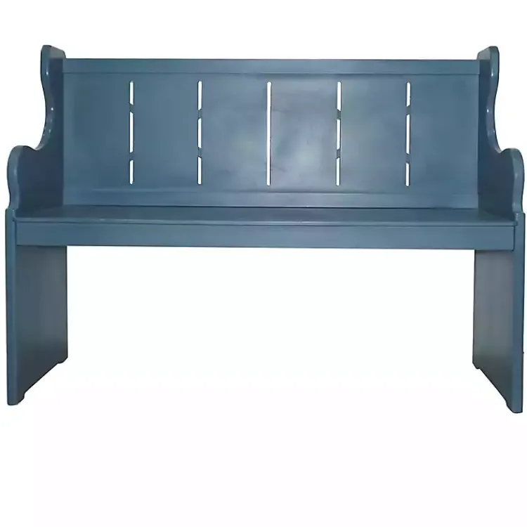 Kirklands Home Carved Wood Pew Bench Blue Hot