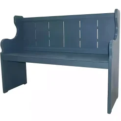 Kirklands Home Carved Wood Pew Bench Blue Hot