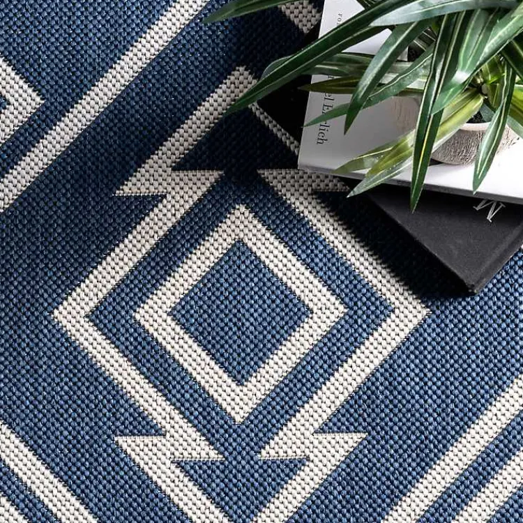 Kirklands Home Blue Cassie Global Outdoor Area Rug, 5x8