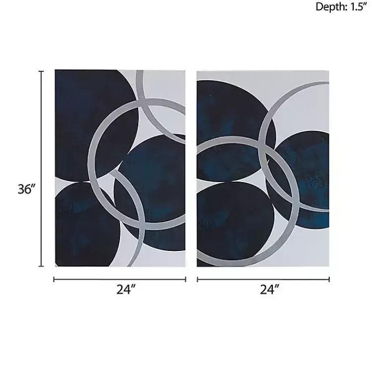 Kirklands Home Blue Celestial Orbit Canvas Art Prints, Set of 2 Sale