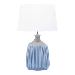 Kirklands Home Blue Ceramic Breeze Table Lamp White Hot