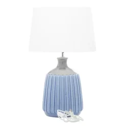 Kirklands Home Blue Ceramic Breeze Table Lamp White Hot