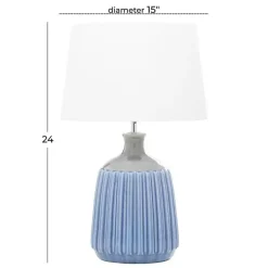 Kirklands Home Blue Ceramic Breeze Table Lamp White Hot
