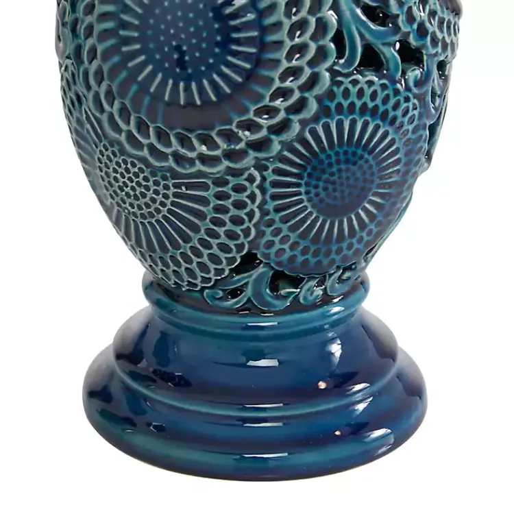 Candle Holders>Kirklands Home Ceramic Tiered Base Candle Holders, Set of 2 Blue