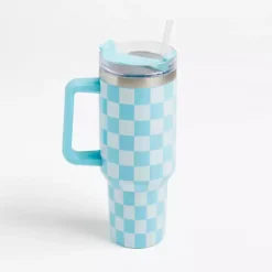 Kirklands Home Checkered Otto 40 oz. Insulated Tumbler Blue Online