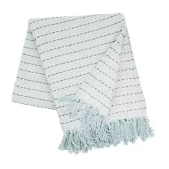 Blankets & Throws>Kirklands Home Chevron and Dash Throw Blue