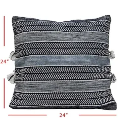 Kirklands Home Chevron Woven Outdoor Pillow Blue Discount