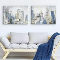 Kirklands Home Blue City Canvas Art Prints, Set of 2 Best