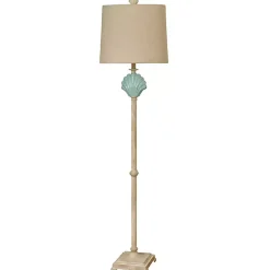 Kirklands Home Blue Clamshell Gili Floor Lamp Tan Hot