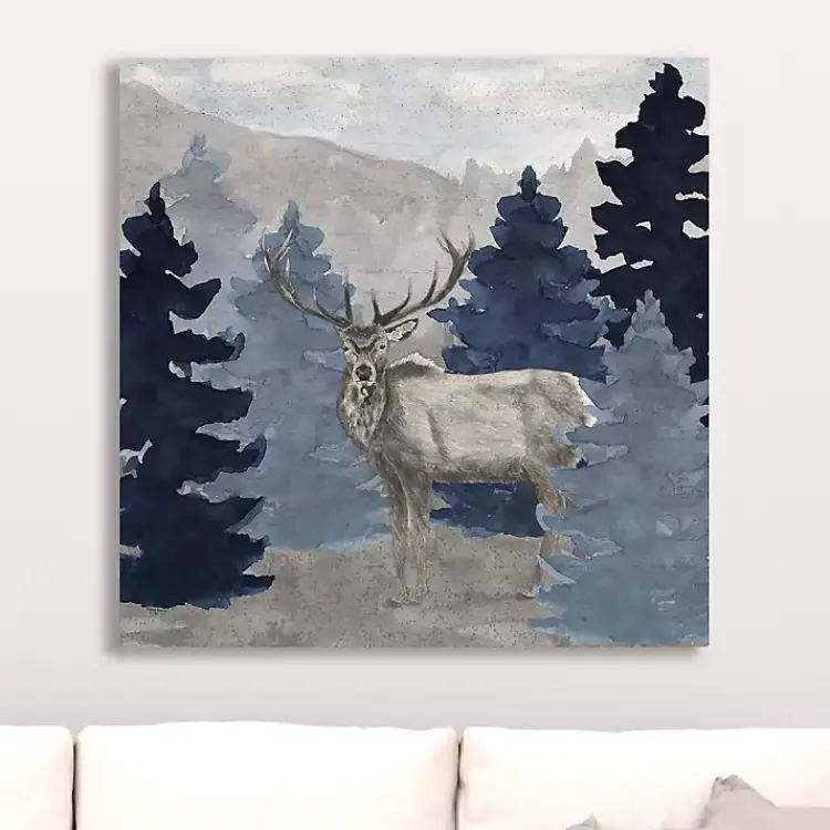 Kirklands Home Blue Cliff Mountains Elk III Canvas Art Print Best