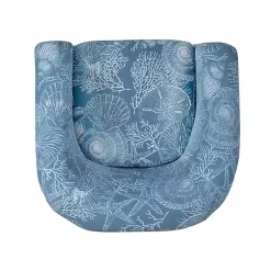 Kirklands Home Coastal Bonnie Swivel Accent Chair Blue Clearance