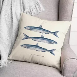 Kirklands Home Blue Coastal Fish Outdoor Pillow Sale